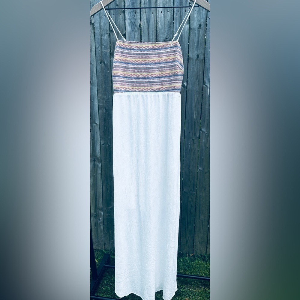 Bohemian Maxi Dress with Multicolor Contrast Bodice